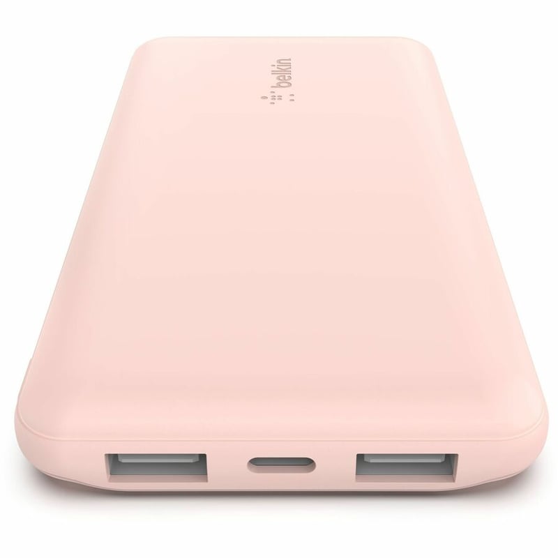 10K POWER BANK, USB-A & C 15W, ROSE GOLD - Thumbnail 3