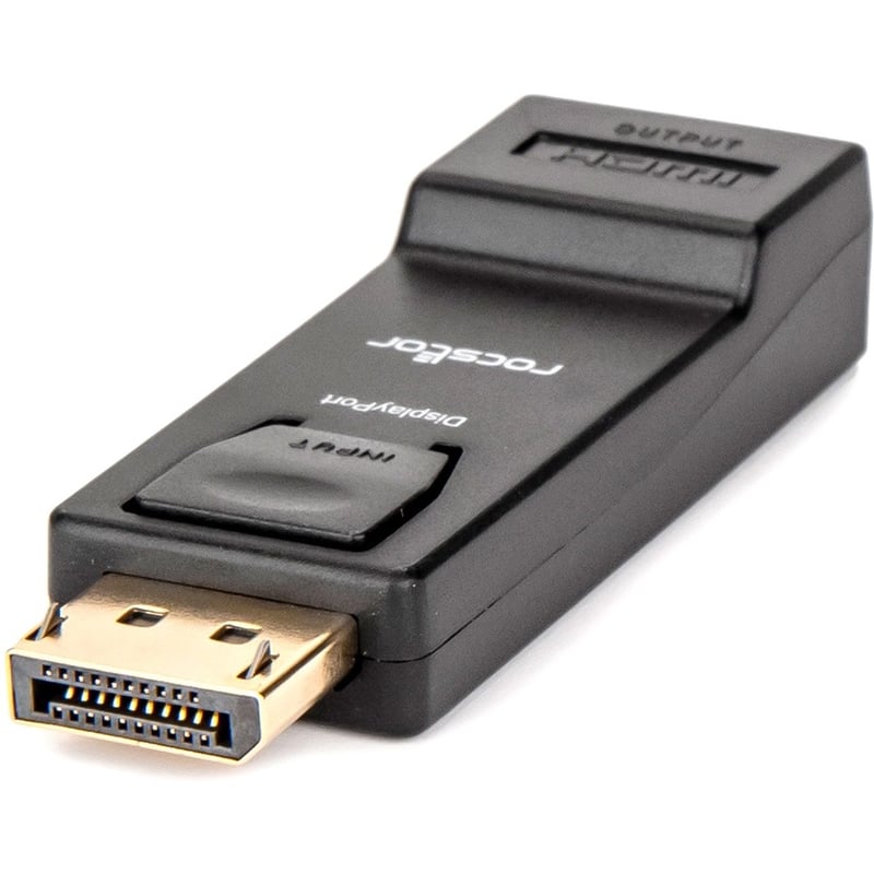 Rocstor Premium DisplayPort to HDMI Video Adapter Converter - M/F - 1 x HDMI Female - 1 x DisplayPort Male - Gold Platted Connectors - Black - ADAPTER CONVERTER Male/Female - Thumbnail 2