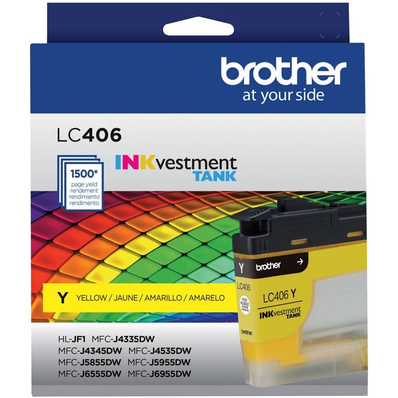 Brother INKvestment LC406Y Original Standard Yield Inkjet Ink Cartridge - Single Pack - Yellow - 1 Each - Thumbnail 3