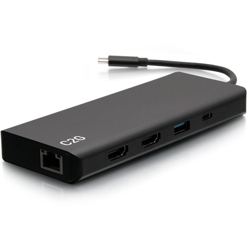C2G USB C Docking Station - Dual Monitor Docking Station with HDMI, USB, Ethernet and USB C - Power Delivery up to 60W - Thumbnail 1