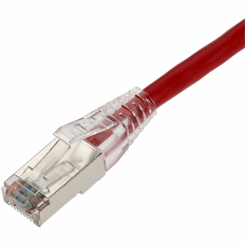 AddOn 13ft Red CAT 6A Shielded PVC Ethernet Cable Snagless Easy Clear Boot RJ-45 M/M - Thumbnail 2
