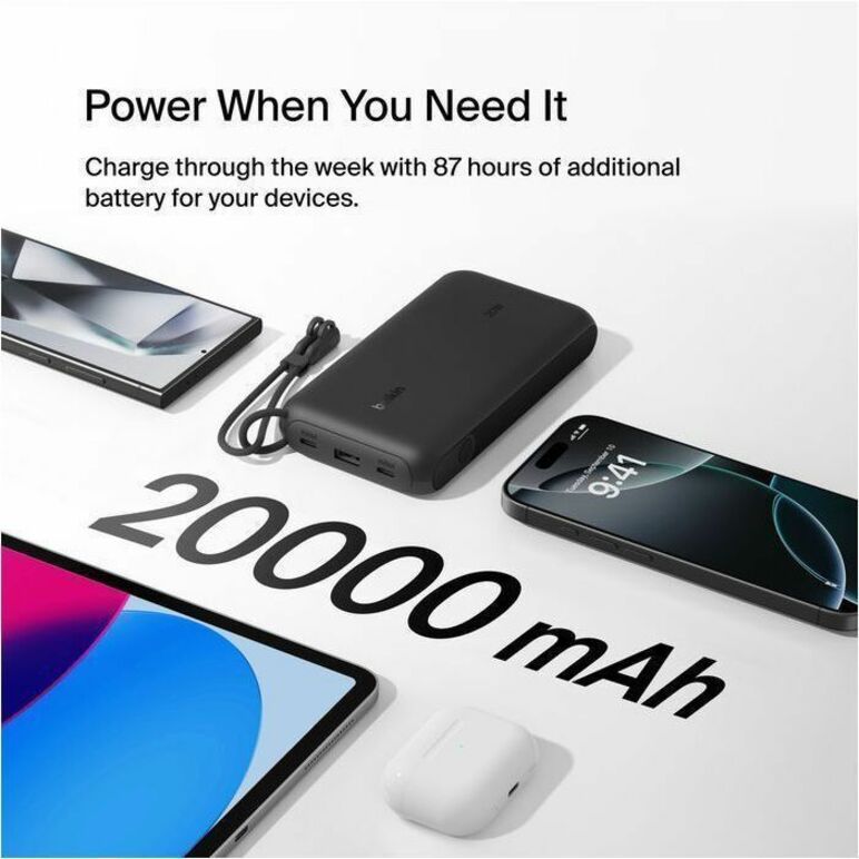 BOOSTCHARGE POWER BANK 20K W/ DISPLAY BLK - Thumbnail 3