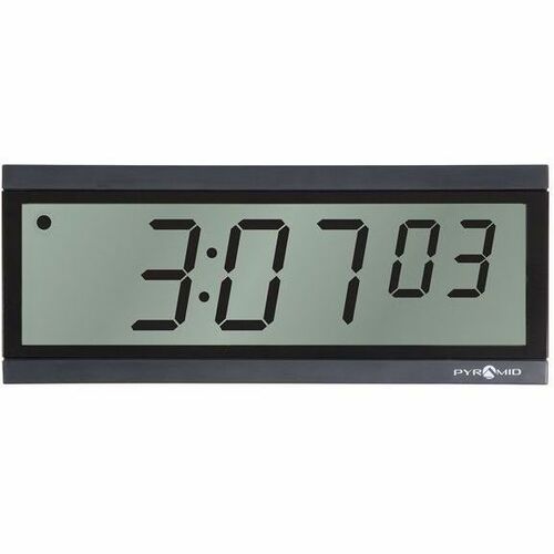 Pyramid TimeTrax Sync 2.5in x 6 Digit LCD Battery Operated Digital Wall Clock - Thumbnail 1