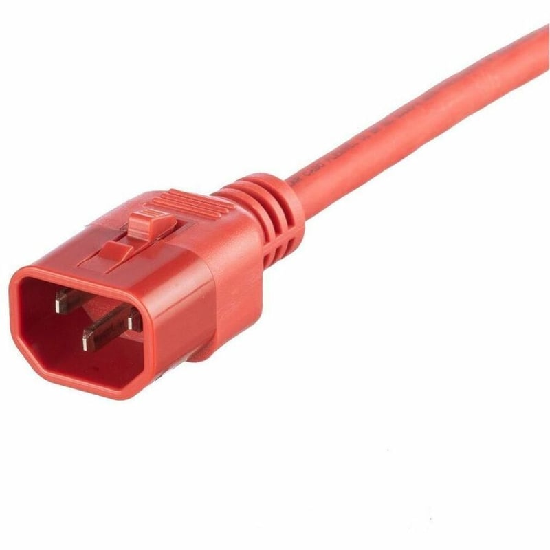 DL LCK PW CORD IEC C14 TO IEC C 15/C13 8 FT (2.4 M) RED 10PK - Thumbnail 2