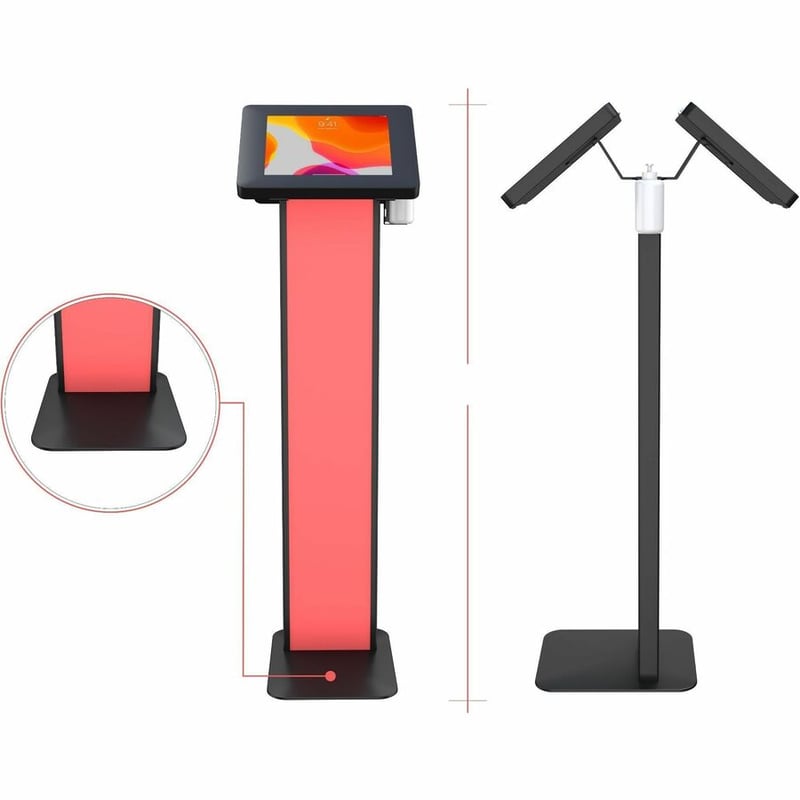CTA Digital Premium Dual Enclosure Locking Floor Stand Kiosk with Graphic Card Slot and Soap Dispenser Bracket (Black) - Thumbnail 2
