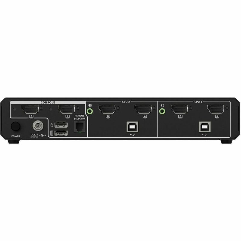 2-PORT DUAL VIEW TRUE UNIVERSAL (DP/HDMI) SECURE KVM SWITCH W/AUDIO - Thumbnail 2