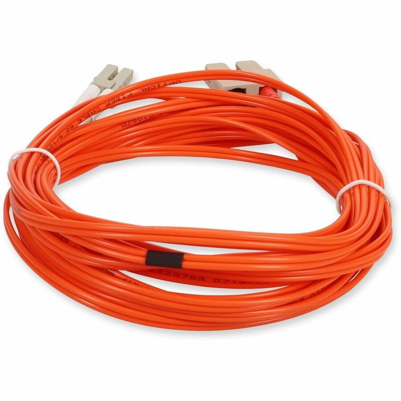 AddOn 10m SC to LC Orange OM1 Duplex OFNR (Riser-Rated) TAA MMF Fiber Patch Cable - Thumbnail 4