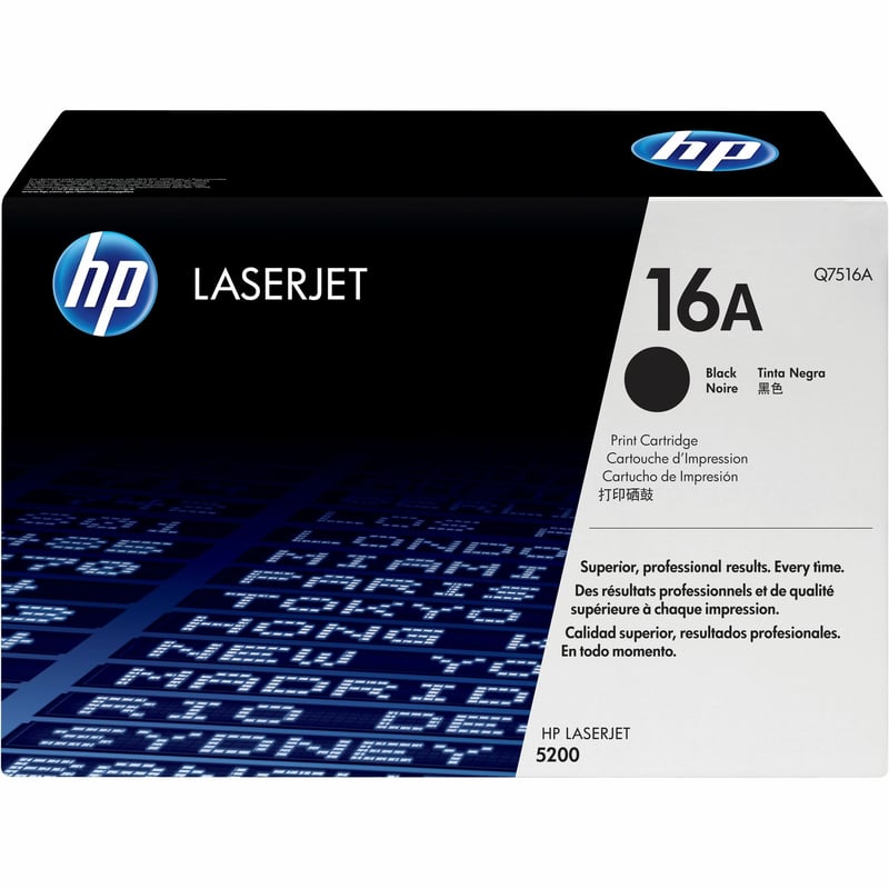 HP 16A (Q7516A) Original Laser Toner Cartridge - Single Pack - Black - 1 Each - Thumbnail 1