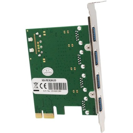 SYBA Multimedia 4 Port USB 3.0 PCI-e x1 Card - Thumbnail 3