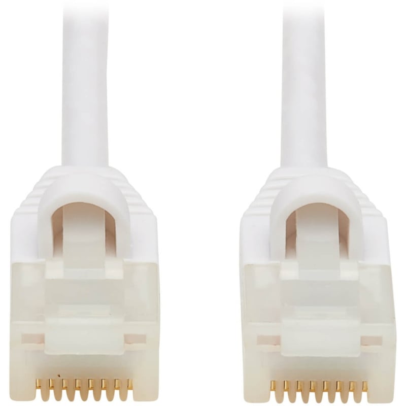 Eaton Tripp Lite Series Safe-IT Cat6a 10G Snagless Antibacterial Slim UTP Ethernet Cable (RJ45 M/M), White, 15-ft. (4.57 m)