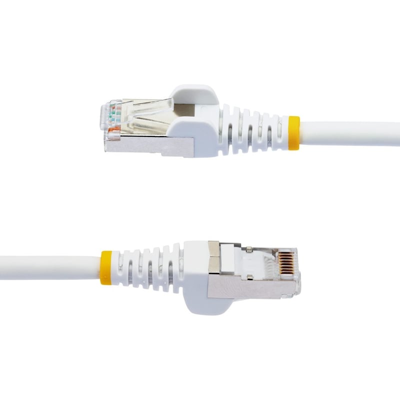 StarTech.com 25ft CAT6a Ethernet Cable, White Low Smoke Zero Halogen (LSZH) 10 GbE 100W PoE S/FTP Snagless RJ-45 Network Patch Cord - Thumbnail 3