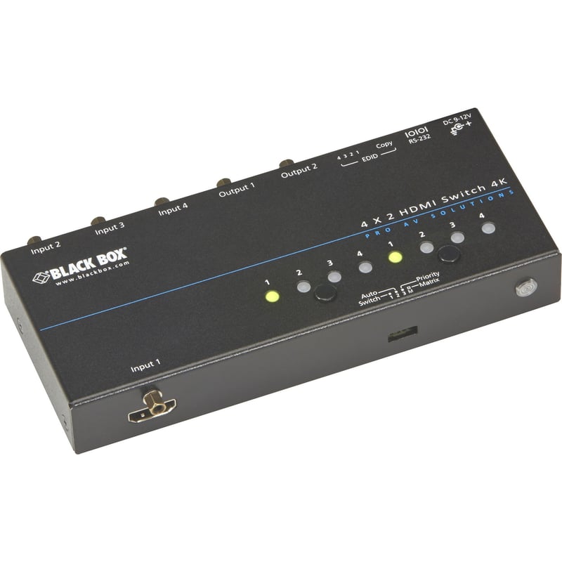 Black Box 4K HDMI Matrix Switch - 4 x 2 - Thumbnail 1
