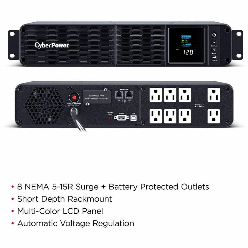 CyberPower CP1500PFCRM2U PFC Sinewave UPS Systems - Thumbnail 2