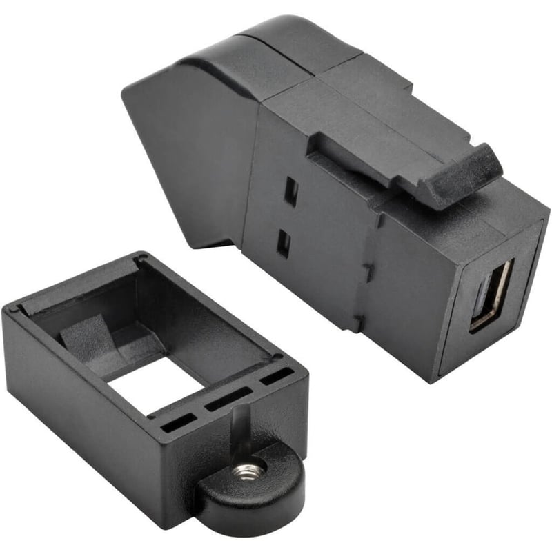 Eaton Tripp Lite Series Mini DisplayPort to DisplayPort All-in-One Keystone/Panel Mount Angled Adapter (F/F), Black - Thumbnail 1