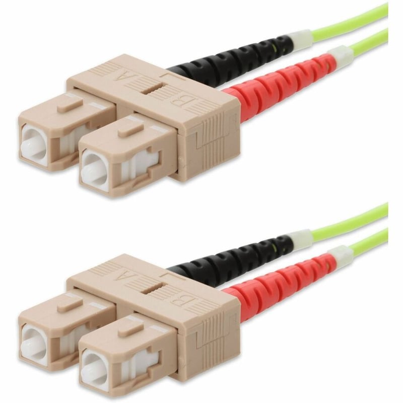 AddOn 0.5m SC to SC Lime Green OM5 Duplex OFNR (Riser-Rated) Fiber Patch Cable - Thumbnail 2