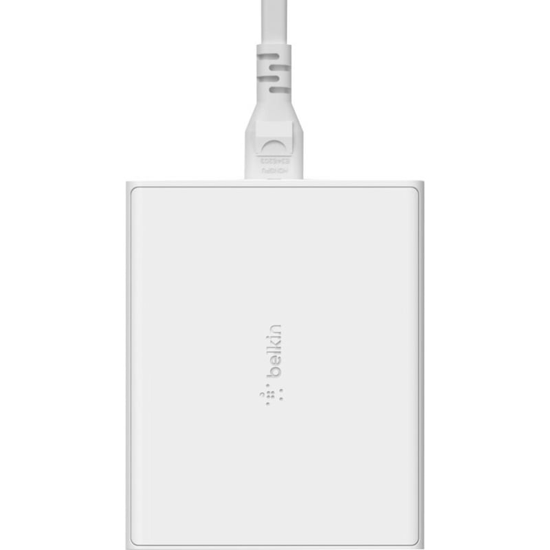 Belkin 108W 4-Port GaN Charger - 2xUSB-A, 2xUSB-C (108W Total) - 2m/6.6ft Power Cord - White - Thumbnail 5