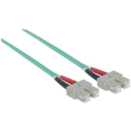 Intellinet Network Solutions Fiber Optic Patch Cable, SC/SC, OM3, 50/125, Multimode, Duplex, Aqua, 7 ft (2 m) - Thumbnail 2