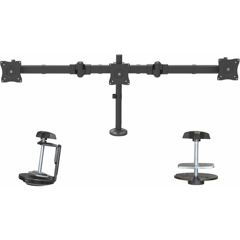 StarTech.com Desk Mount Triple Monitor Arm, 3 VESA 27" (17.6lb/8kg) Displays, Ergonomic Height Adjustable Articulating Pole Mount - Thumbnail 3