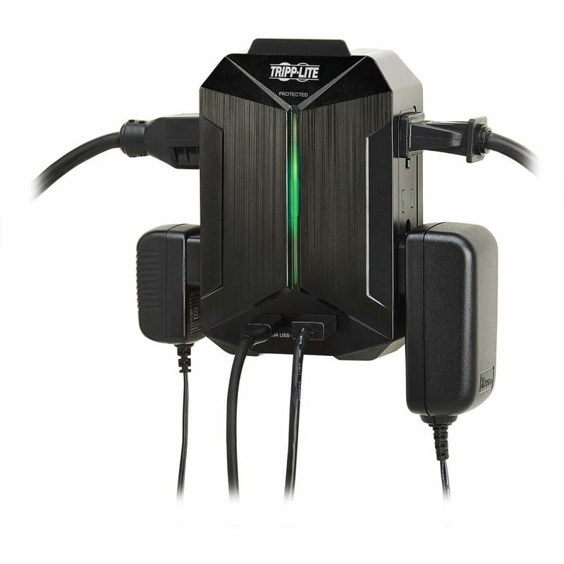 Tripp Lite by Eaton Protect It! 6-Outlet Surge Protector - 5-15R Outlets, 2 USB Ports, 5-15P Direct Plug-In, 490 Joules, Black - Thumbnail 2