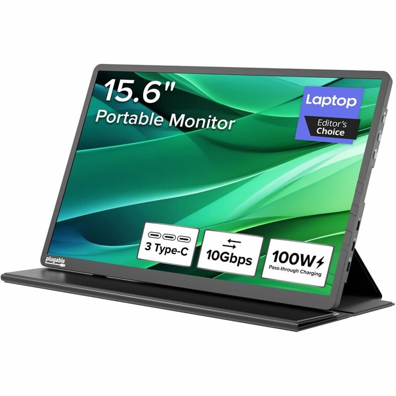 Plugable's award winning portable monitor (USBC-PDMON) and portable keyboard (BT-KEY3XL) bundle