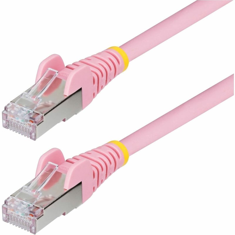 CAT6A ETHERNET CABLE - PINK 10GBE S/FTP LSZH 100W POE - Thumbnail 1