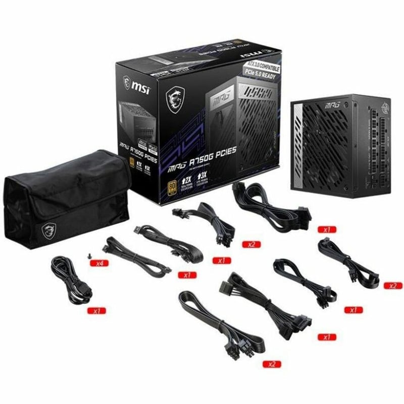 MSI MAG A750GL PCIE5 750W Power Supply - Thumbnail 4