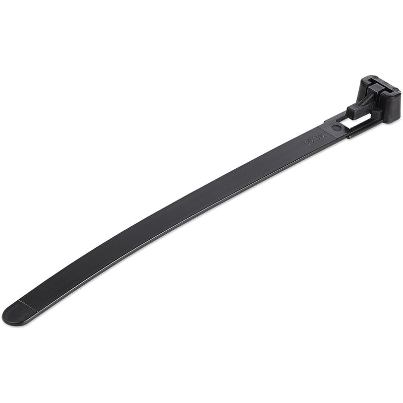 StarTech.com 5"(12cm) Reusable Cable Ties, 1-1/8"(30mm) Dia. 50lb(22Kg) Tensile Strength, Nylon, In/Outdoor, UL Listed, 100 Pack, Black - Thumbnail 1