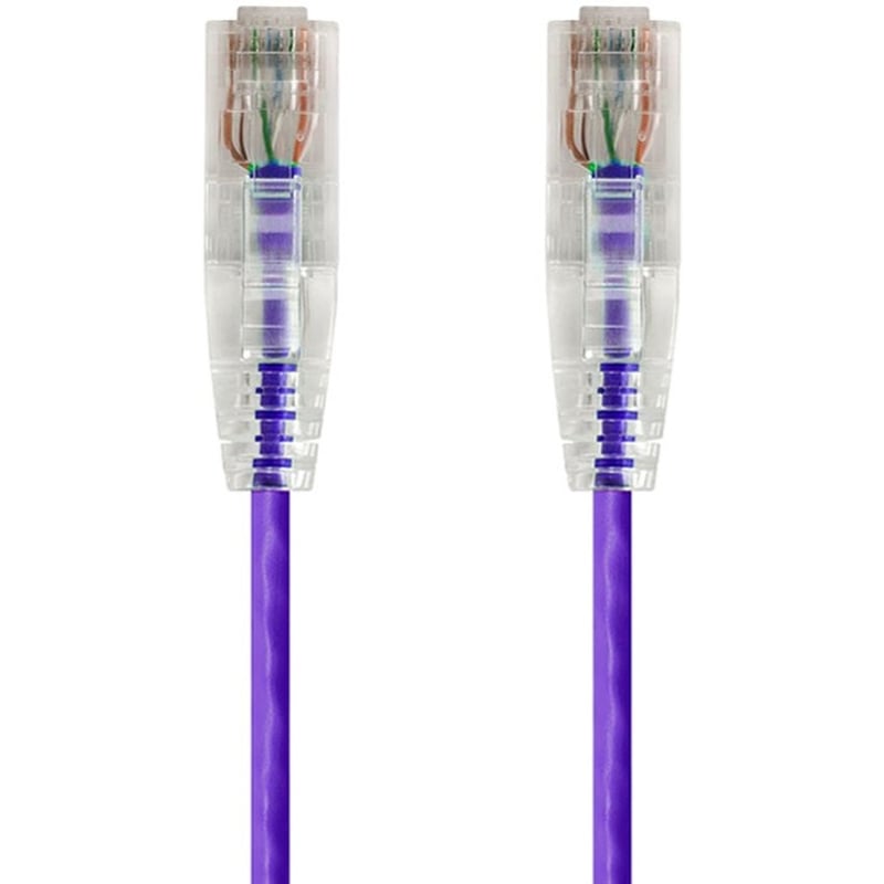 SLIMRUN CAT6 UTP CABLE-7FT PURPLE - Thumbnail 1