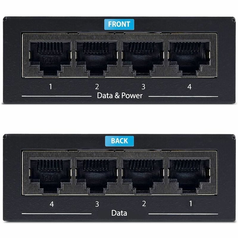 4-PORT GIGABIT POE+ MIDSPAN - POWER OVER ETHERNET INJECTOR - Thumbnail 3
