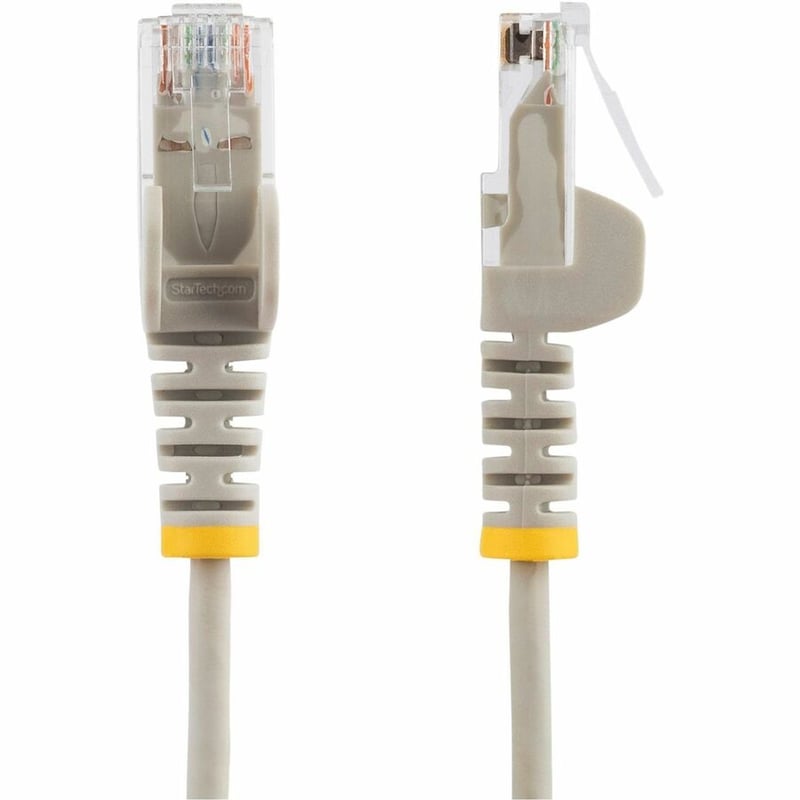 StarTech.com 10 ft CAT6 Cable - Slim CAT6 Patch Cord - Gray Snagless RJ45 Connectors - Gigabit Ethernet Cable - 28 AWG - LSZH (N6PAT10GRS) - Thumbnail 2