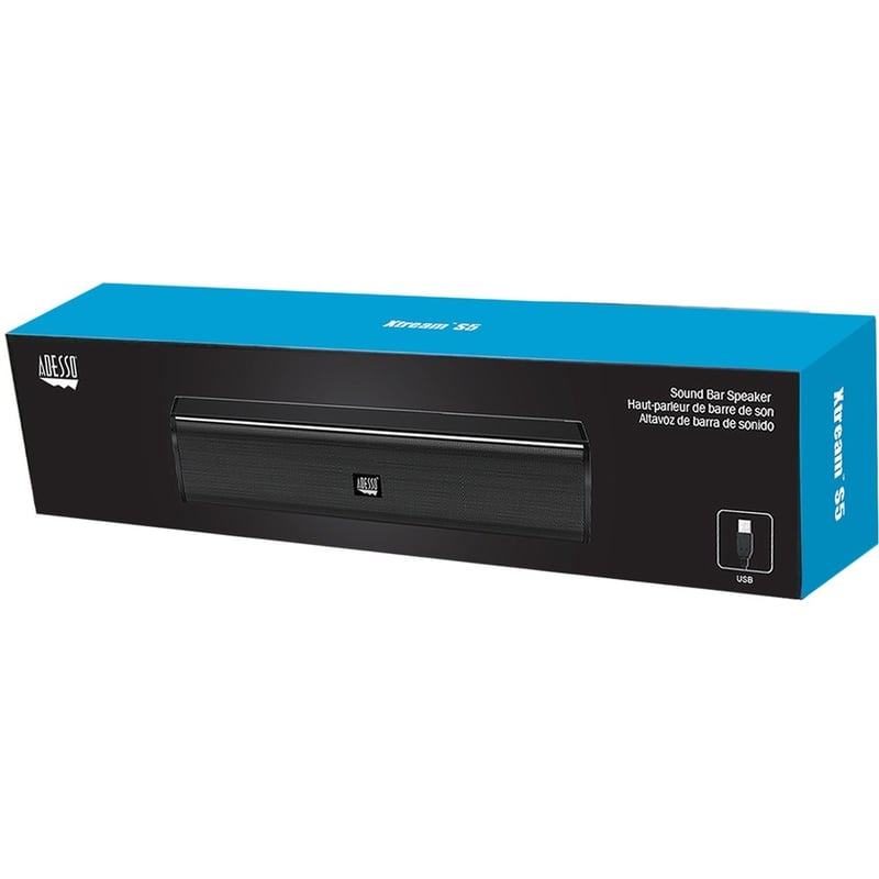 Adesso Xtream S5 USB-Powered Desktop Computer Sound Bar Speaker with Dynamic Sound- 5W x 2 - Portable - Thumbnail 5