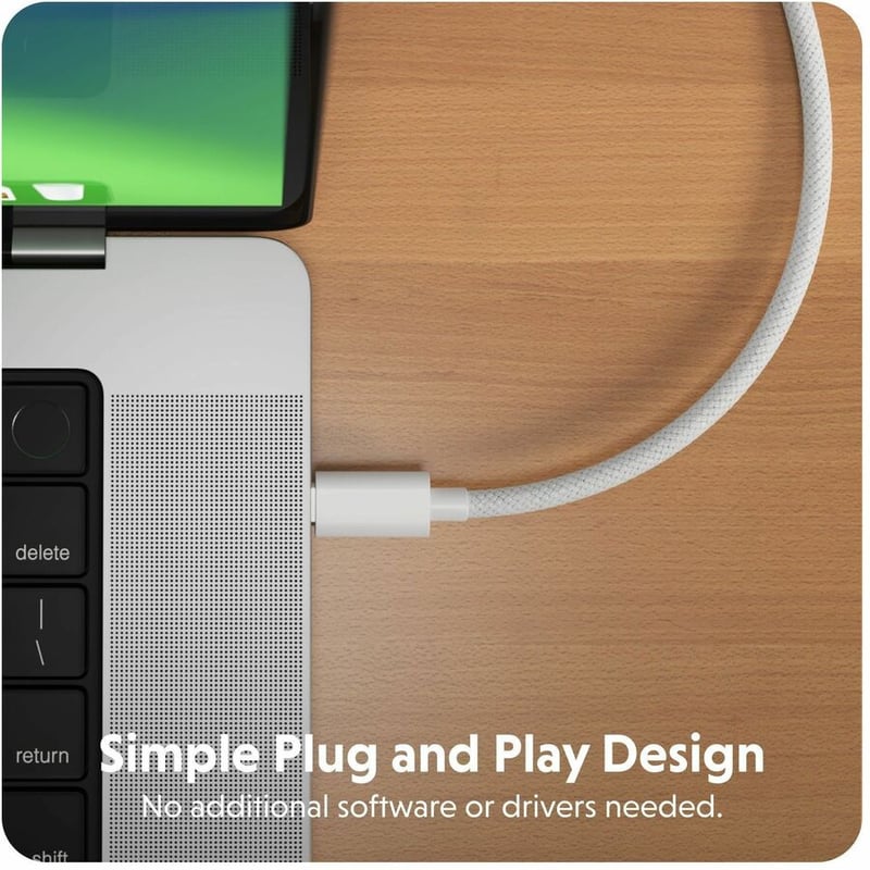 Hyper HyperDrive USB-C to HDMI 4K60Hz Cable - White - Thumbnail 5