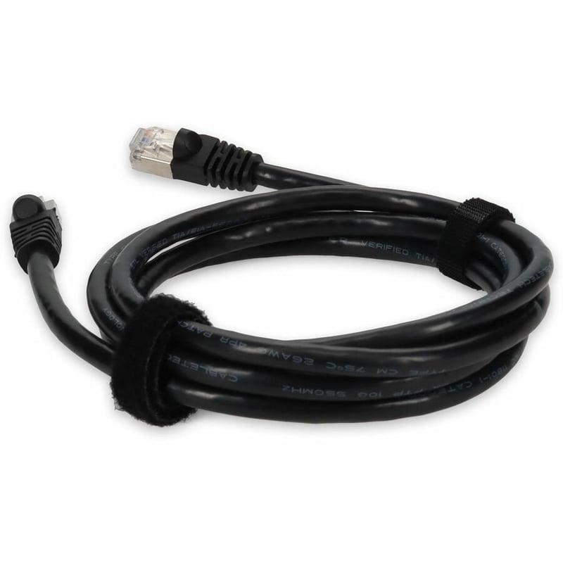 AddOn 2ft Black CAT 6A Shielded PVC Ethernet Cable Snagless Easy Clear Boot RJ-45 M/M - Thumbnail 3