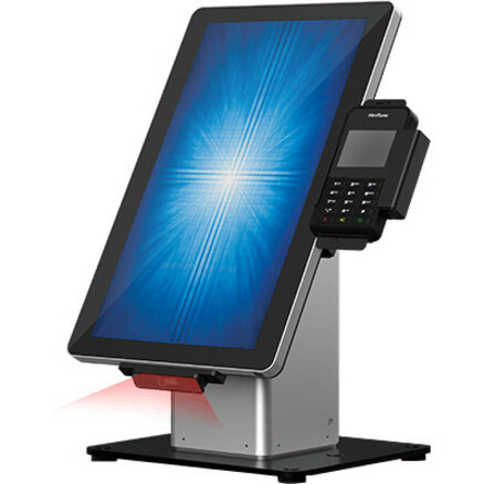 Elo Slim Desk Mount for Touchscreen Monitor, Cradle, Bar Code Reader, Fingerprint Reader, Webcam - Black, Silver - Thumbnail 2