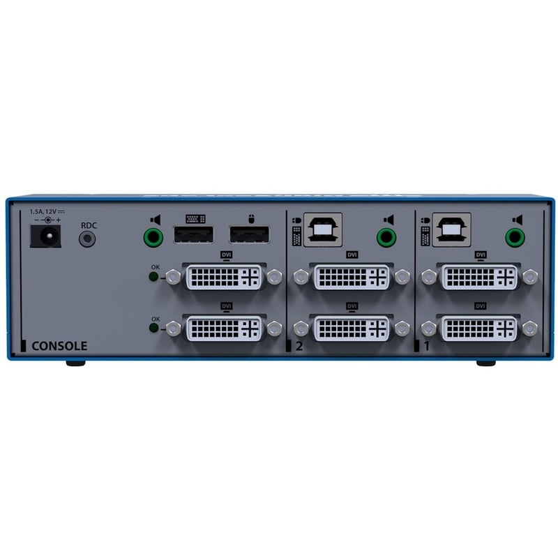 Kramer DK22D-3 HighSecLabs Secure Dual Head 2-Port 4K30 UHD DVI-I KVM Switch - Thumbnail 2