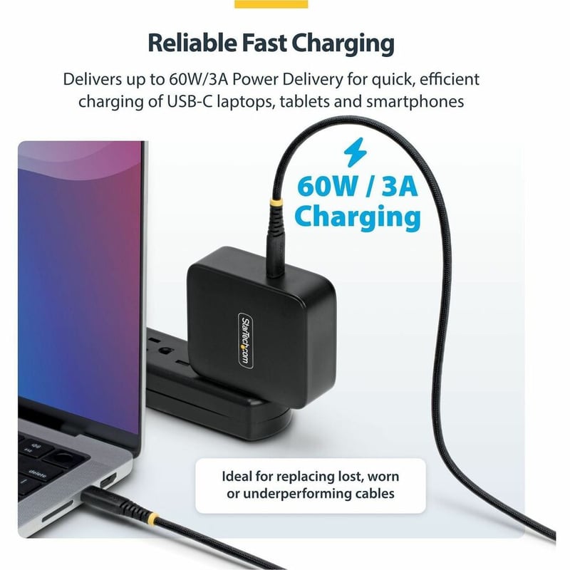 6IN USB-C CHARGING CABLE 60W PD/RUGGED USB 2.0 CHARGER CORD - Thumbnail 3