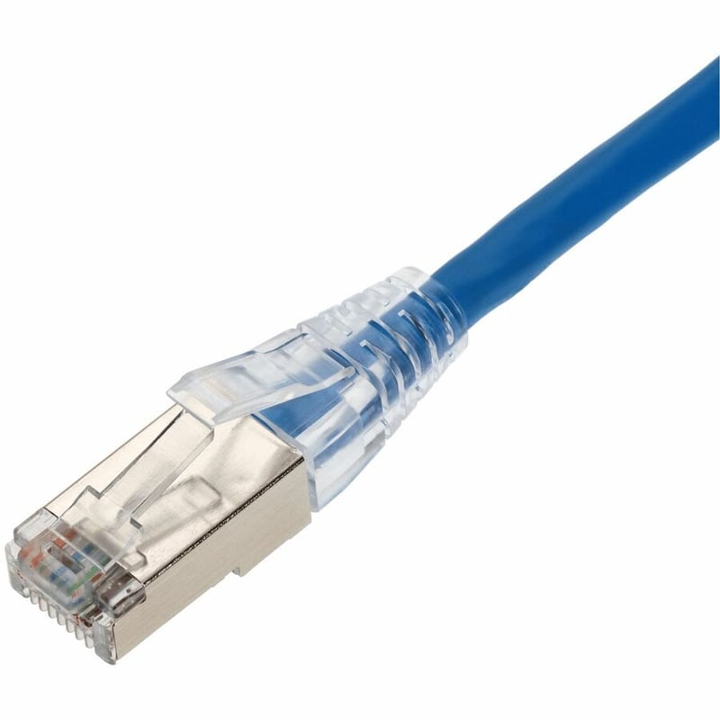AddOn 2ft Blue CAT 6 Shielded PVC Ethernet Cable Snagless Easy Clear Boot TAA RJ-45 M/M - Thumbnail 2