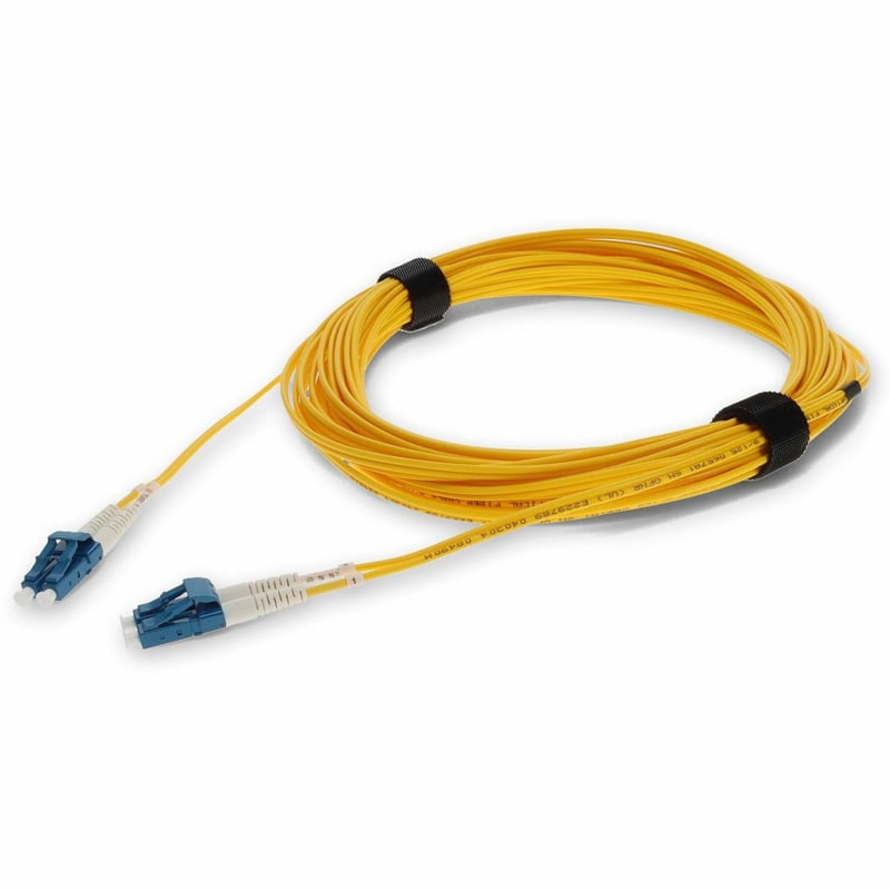 AddOn 10m ALC to LC Yellow OS2 Duplex OFNR (Riser-Rated) SMF Fiber Patch Cable - Thumbnail 1