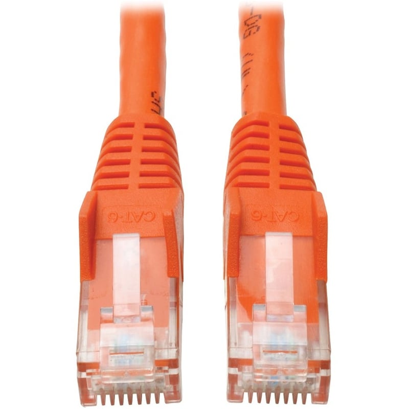 Eaton Tripp Lite Series Cat6 Gigabit Snagless Molded (UTP) Ethernet Cable (RJ45 M/M), PoE, Orange, 35 ft. (10.67 m) - Thumbnail 1