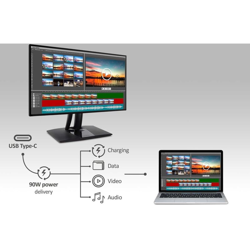 ViewSonic VP3268a-4K 32 Inch Premium IPS 4K Monitor with Advanced Ergonomics, ColorPro 100% sRGB Rec 709, 14-bit 3D LUT, Eye Care, HDR10 Support, HDMI, USB C, RJ45, DisplayPort for Professional Home Office - Thumbnail 4