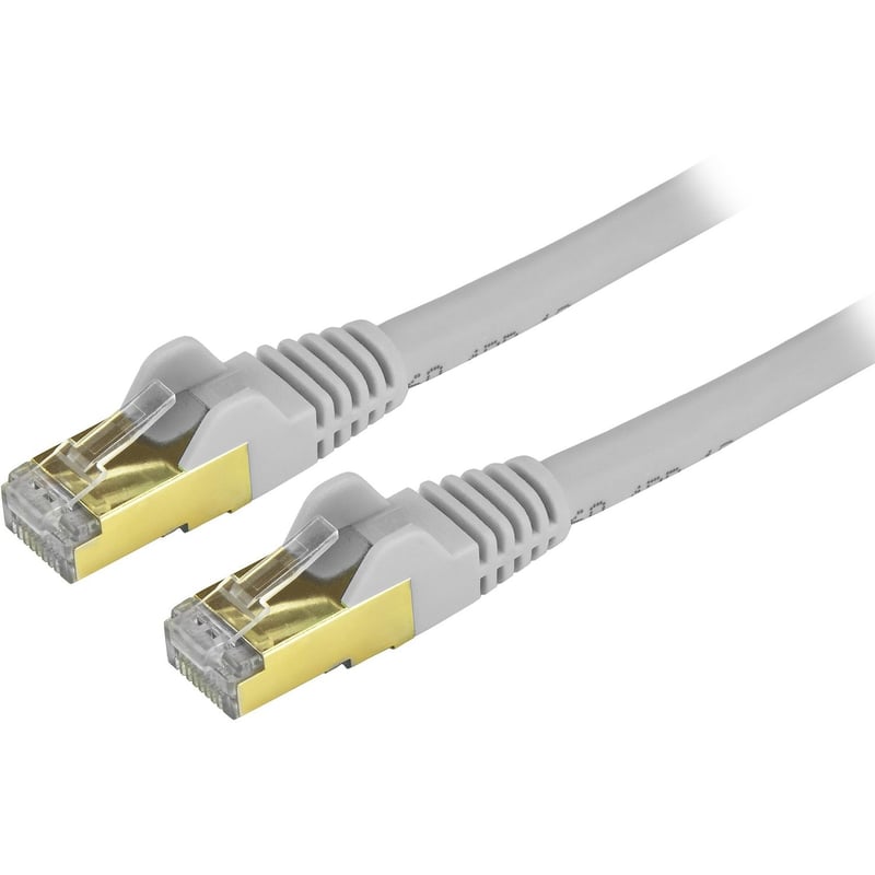 StarTech.com 1ft CAT6a Ethernet Cable - 10 Gigabit Category 6a Shielded Snagless 100W PoE Patch Cord - 10GbE Gray UL Certified Wiring/TIA - Thumbnail 1
