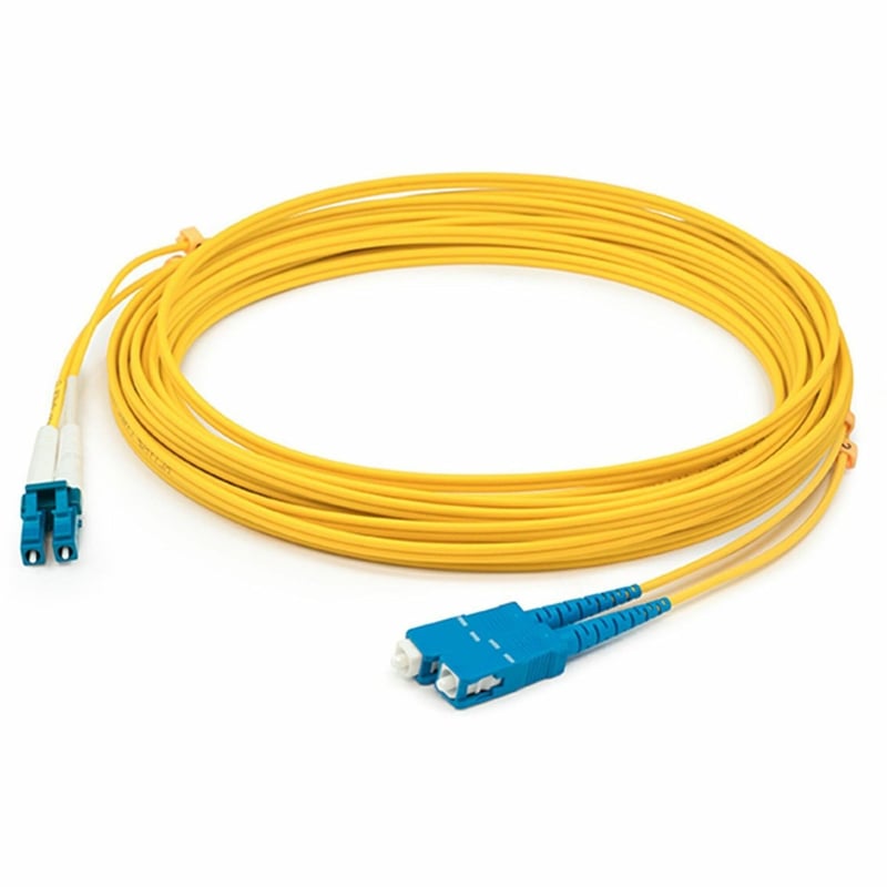AddOn 1.5m SC to LC Yellow OS2 Duplex LSZH SMF Fiber Patch Cable - Thumbnail 1