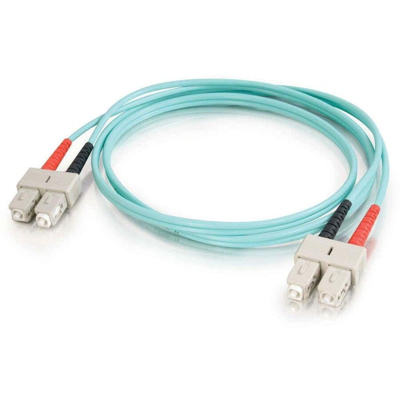 C2G-3m SC-SC 10Gb 50/125 OM3 Duplex Multimode PVC Fiber Optic Cable - Aqua - Thumbnail 2