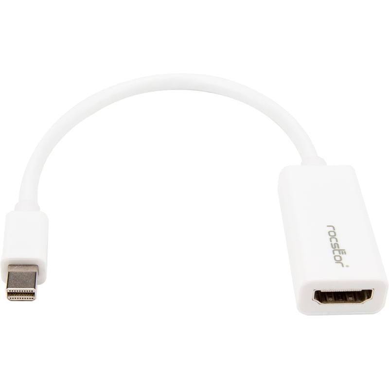Rocstor Premium 8in / 20cm Mini DisplayPort to HDMI 4K Audio / Video Converter - mDP 1.2 to HDMI Active Adapter for MacBook Air / MacBook Pro - 4K @ 30 Hz - White - HDMI/Mini DisplayPort for Audio/Video Device, MacBook Pro, MacBook Air - 8in - 1 Pack - - Thumbnail 3