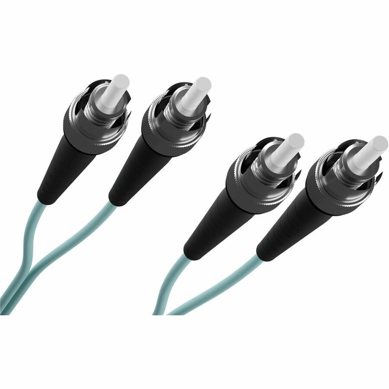 2 METER ST-ST OM3 10GIG FIBER OPTIC CABLE, AQUA, OFNR, 50/125 FIBER, MULTIMODE D - Thumbnail 2