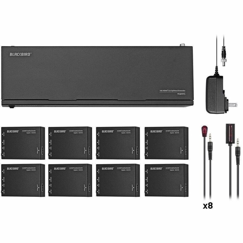 MONOPRICE BLACKBIRD 4K HDMI 2.0 1X8 SPLITTER EXTENDER COMPLETE SOLUTION KIT-- 18 - Thumbnail 4