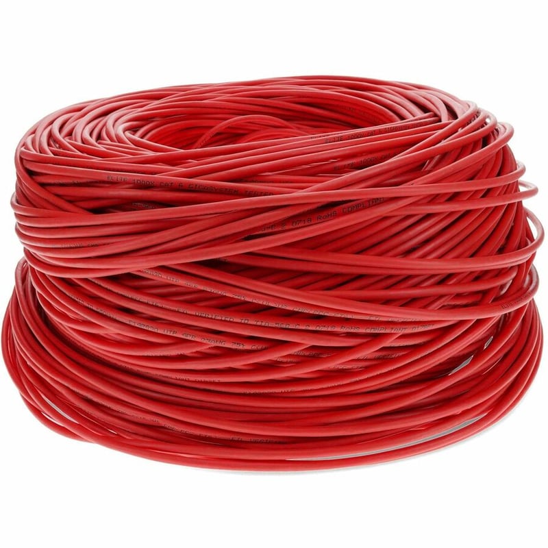 AddOn 1000ft Non-Terminated Red CAT 6 Shielded PVC Bulk Cable - Thumbnail 2