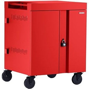 Bretford CUBE Cart AC for Up to 16 Devices w/Back Panel, Red Paint - Thumbnail 1