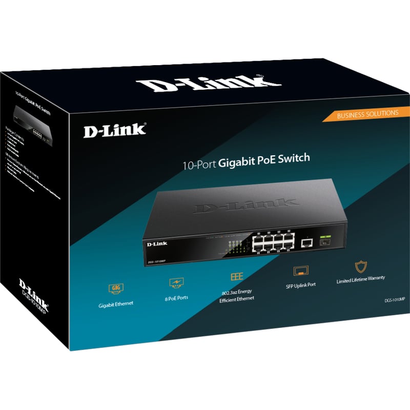 D-Link 10-Port Gigabit Rackmount PoE Switch - Thumbnail 2