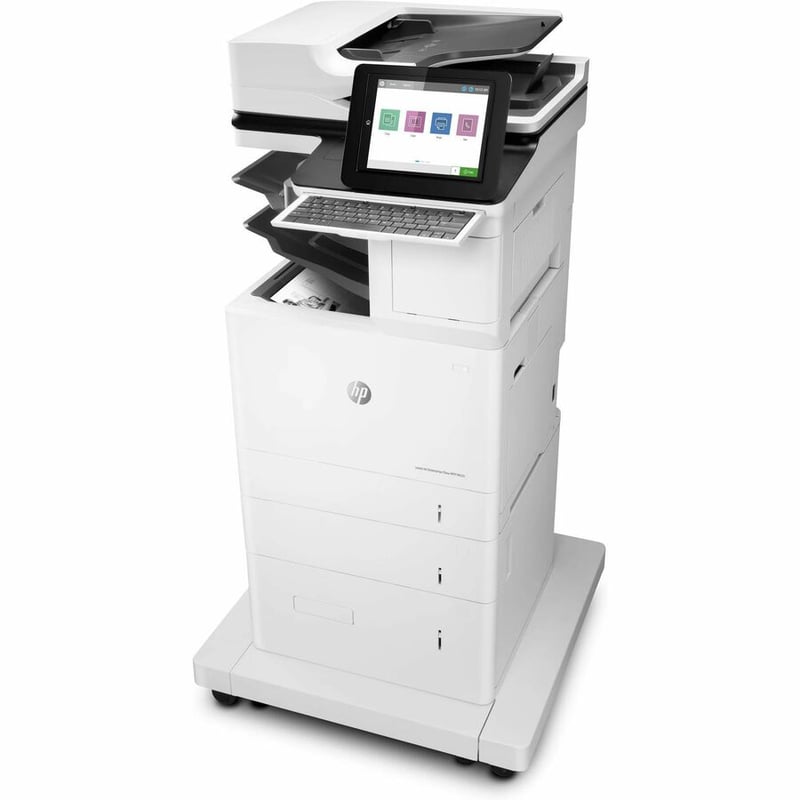 HP LaserJet M635 M635z Laser Multifunction Printer-Monochrome-Copier/Fax/Scanner-65 ppm Mono Print-1200x1200 Print-Automatic Duplex Print-300000 Pages Monthly-3200 sheets Input-Color Scanner-600 Optical Scan-Monochrome Fax-Gigabit - Thumbnail 3